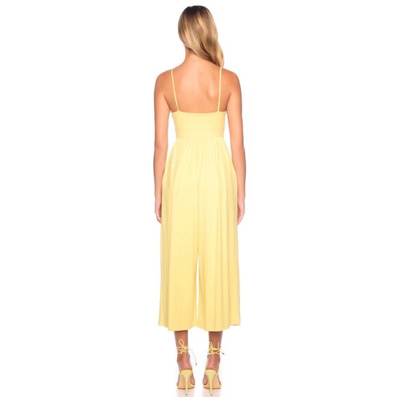 $198 New Susana Monaco Slip Top Jumpsuit - Lemon Zest - Small - Picture 3 of 11